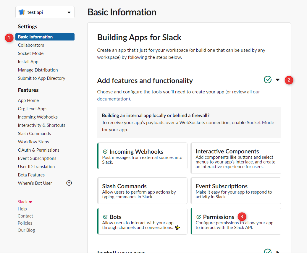 setup slack client portal