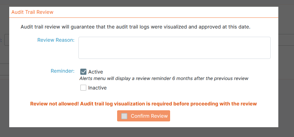compliancy audit trail Labcollector