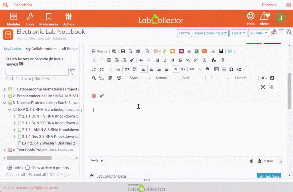 labcollector ELN data