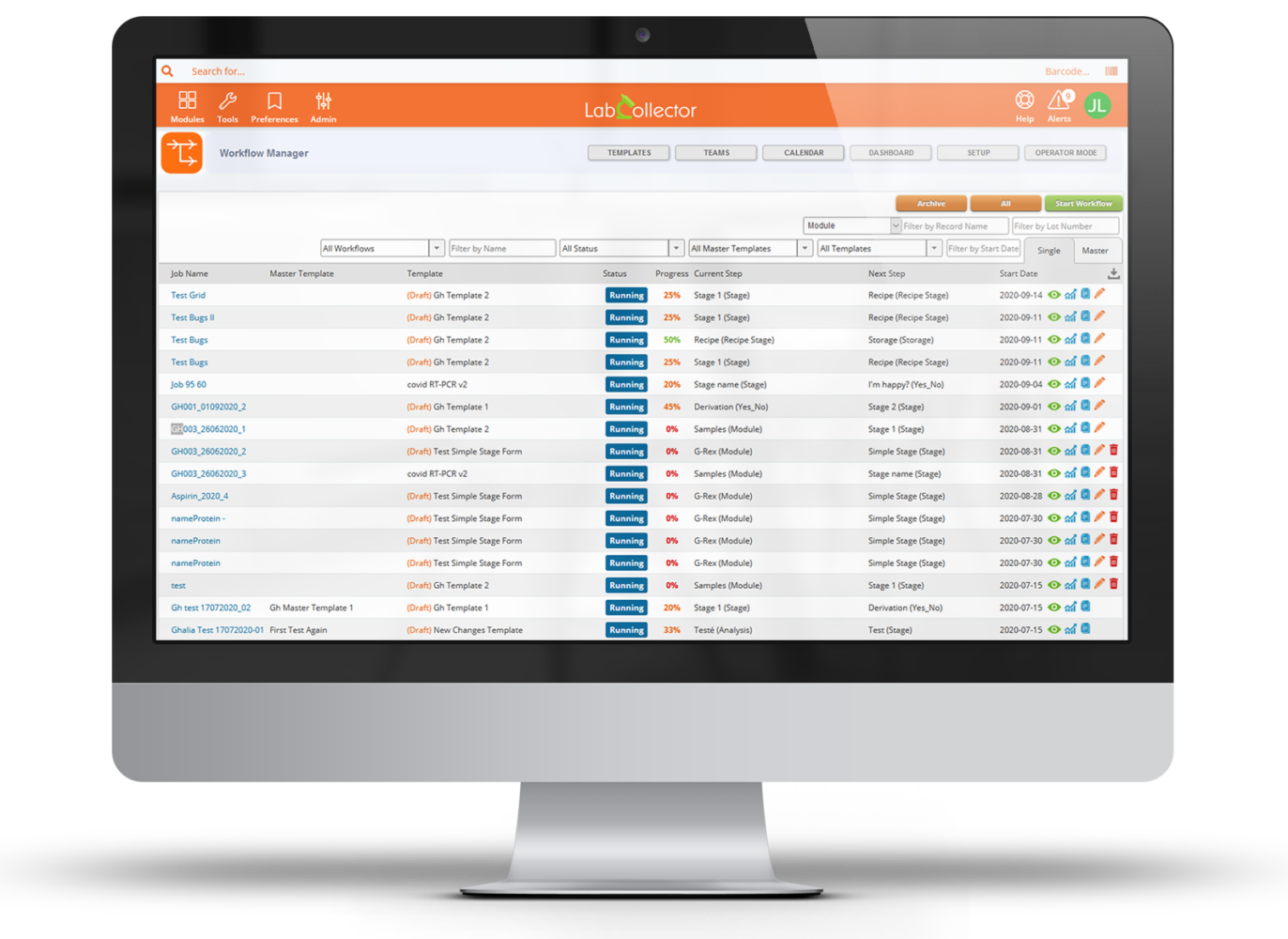 Domača stran Workflow Manager